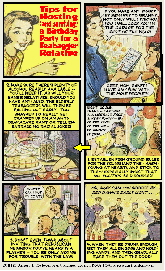 Tips for Hosting (and Surviving) a Birthday Party for a Teabagger Relative