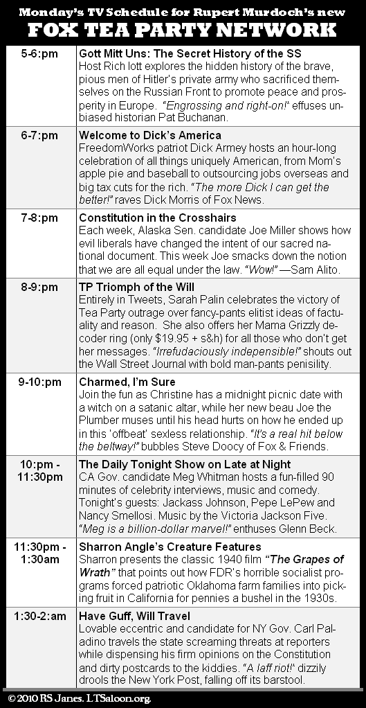 Rupert Murdoch’s New Fox Tea Party Network TV Schedule