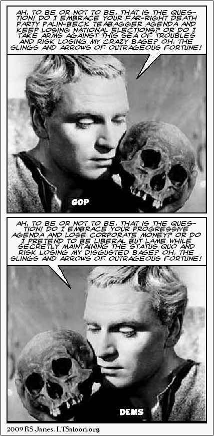 Cartoon Hamlet GOP and Dem